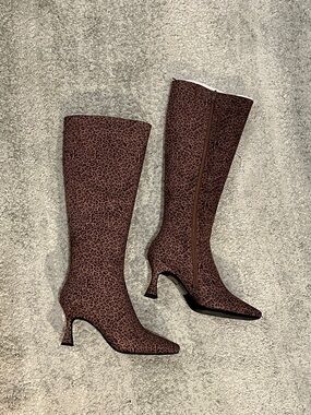 BRAND NEW Jeffery Campbell Checkmate knee high boots- Leopard/Cheetah Print